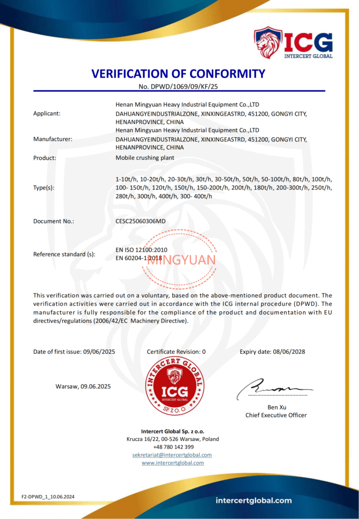 Stone crusher with CE certificate