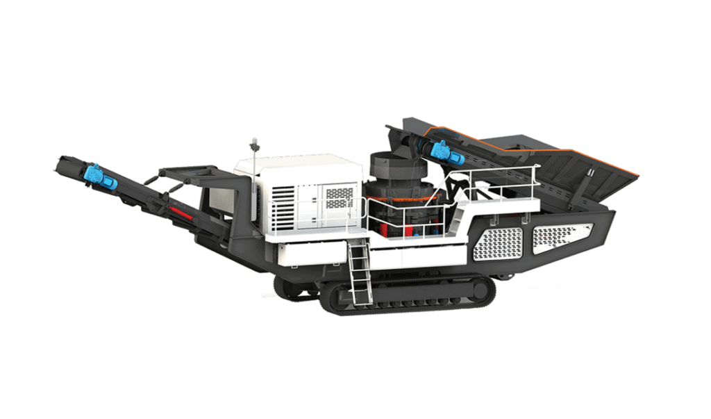 Crawler mobile cone crusher for efficient, portable crushing of hard materials in mining, construction, and aggregate industries