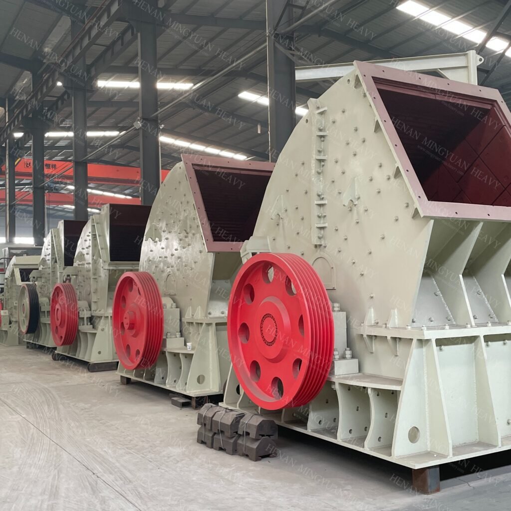 Heavy hammer crusher used for crushing medium to hard materials in mining, construction, and aggregate industries, offering high efficiency and durability