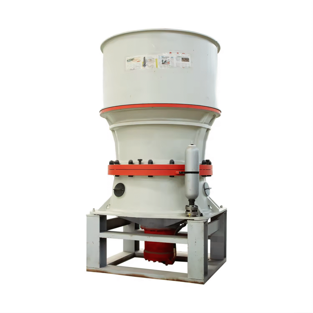Single cylinder hydraulic cone crusher designed for high-efficiency crushing of medium and hard rocks in mining and construction applications