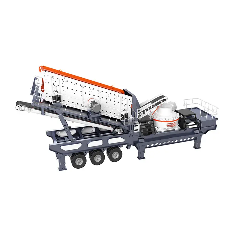Wheel tire mobile sand making machine for efficient production of high-quality sand and aggregates in construction, mining, and material processing industries