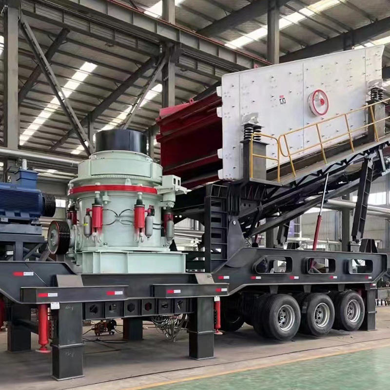 Wheel tire mobile cone crusher for efficient and portable crushing of aggregates and hard materials in mining, construction, and recycling industries