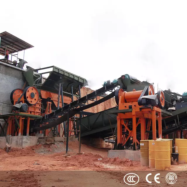 Jaw crusher plant for efficient primary crushing of aggregates and hard materials, ideal for mining, construction, and material processing industries