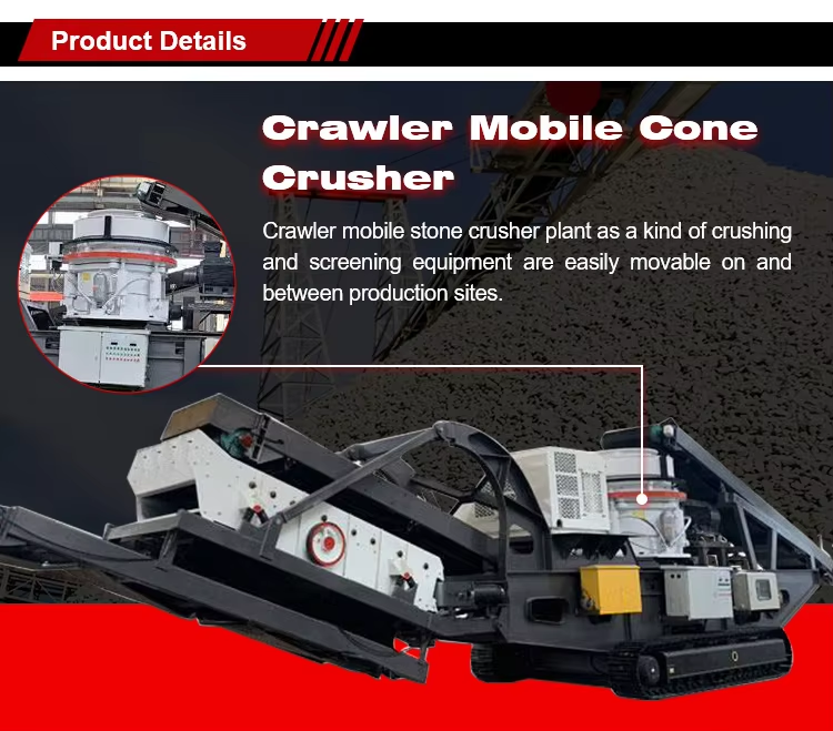 Track mounted mobile crushing plant for efficient on-site stone crushing operations.