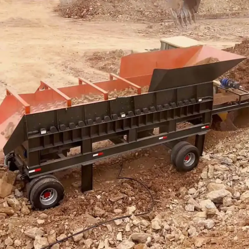 Wheeled mobile soil stone separator working principle diagram