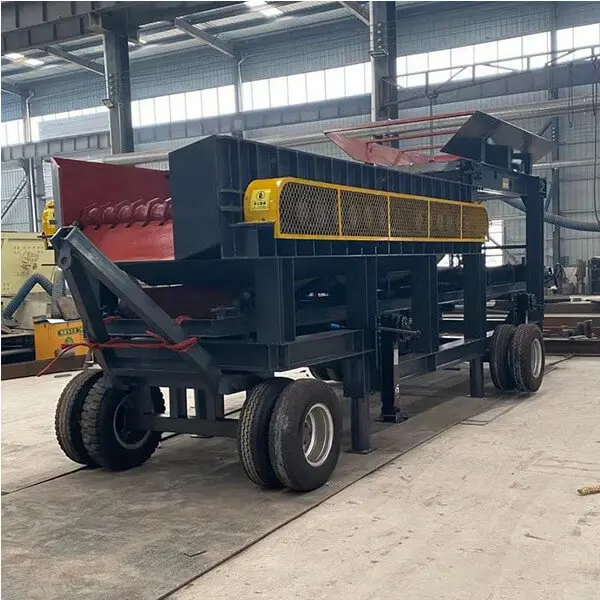Wheeled mobile soil stone separator on site - Mingyuan Machinery