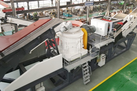 Integrated modular cone crushing plant for aggregate production